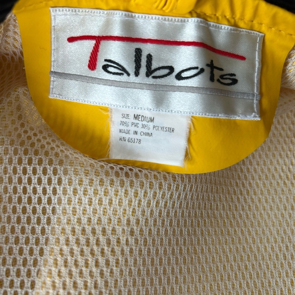 Talbots Vintage Yellow Raincoat Long Waterproof Trench, Size M Retro Nautical - Picture 12 of 12